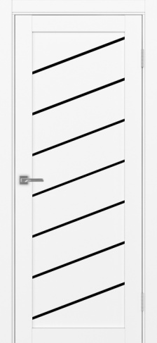 Полотно Турин 508 У белый снежный Размер 700х2000мм Покрытие Экошпон Стекло Черное