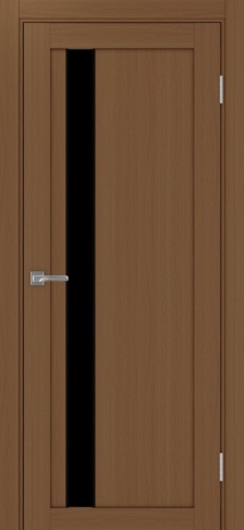 Полотно Турин 528АПП SB Цвет Орех Размер 800х2000мм Покрытие Экошпон Стекло Черное